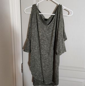Mossimo Heathered Green Cold Shoulder Tunic Top